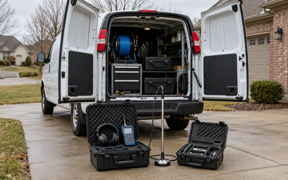 Plainfield service areas leak detection coverage map and dispatch vehicle